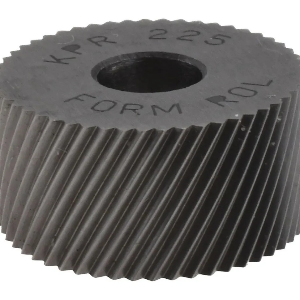 Standard Knurl Wheel: 3/4" Dia, 90 ° Tooth Angle, 25 TPI, Diagonal, High Speed Steel