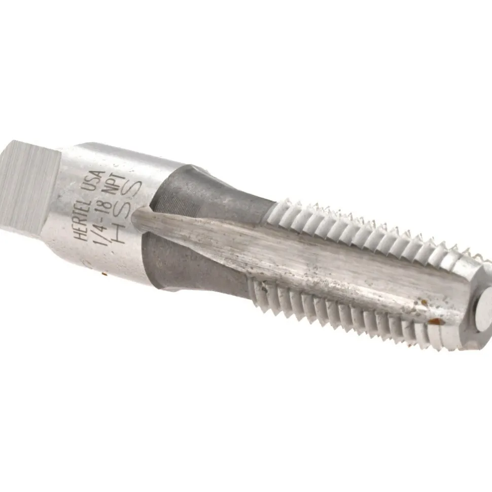 Standard Pipe Tap: 1/4-18, NPT, 4 Flutes, High Speed Steel, Bright/Uncoated