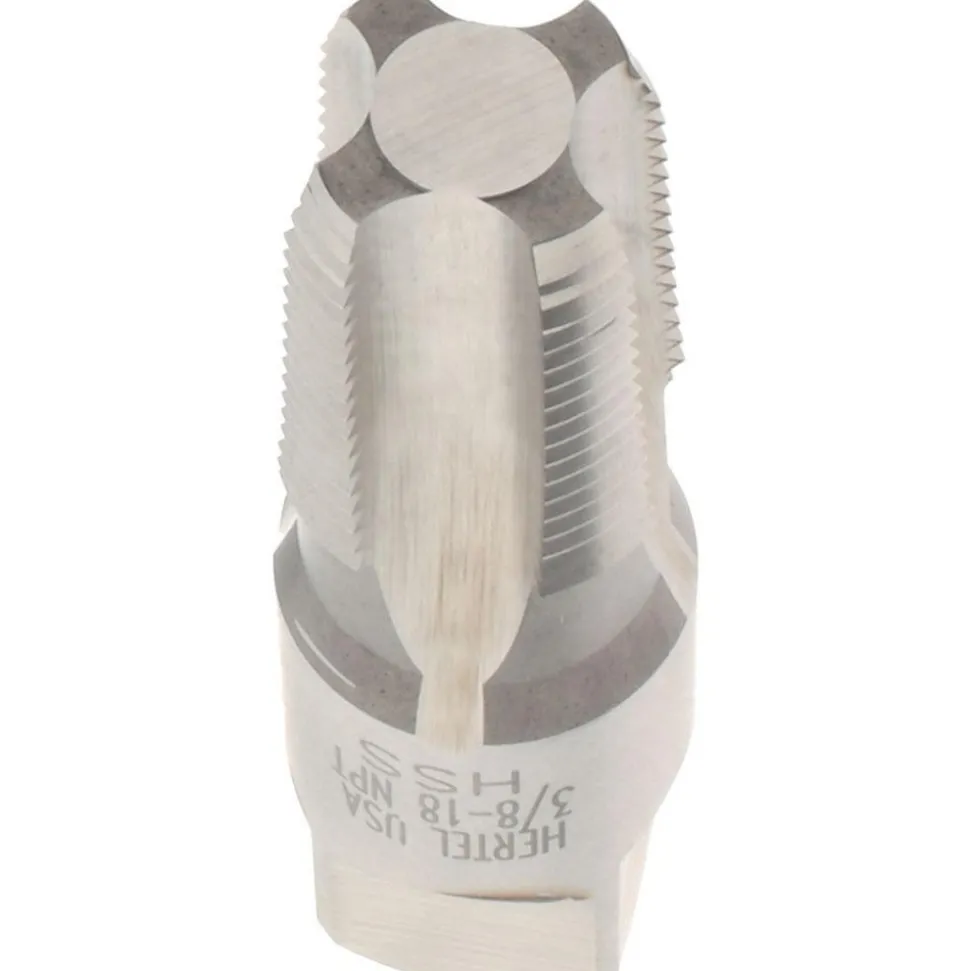 Standard Pipe Tap: 3/8-18, NPT, 4 Flutes, High Speed Steel, Bright/Uncoated