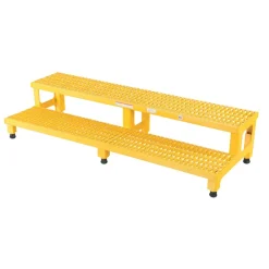 Steel Adjustable Step Mate Stand: 2 Step 22-7/8 In. x 59-3/4 In. x 15-1/4 In. 500 Lb. Capacity Yellow