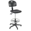 Steel/Polyurethane Ergonomic Sitting Work Chair: 22 In. to 32 In. Height Black