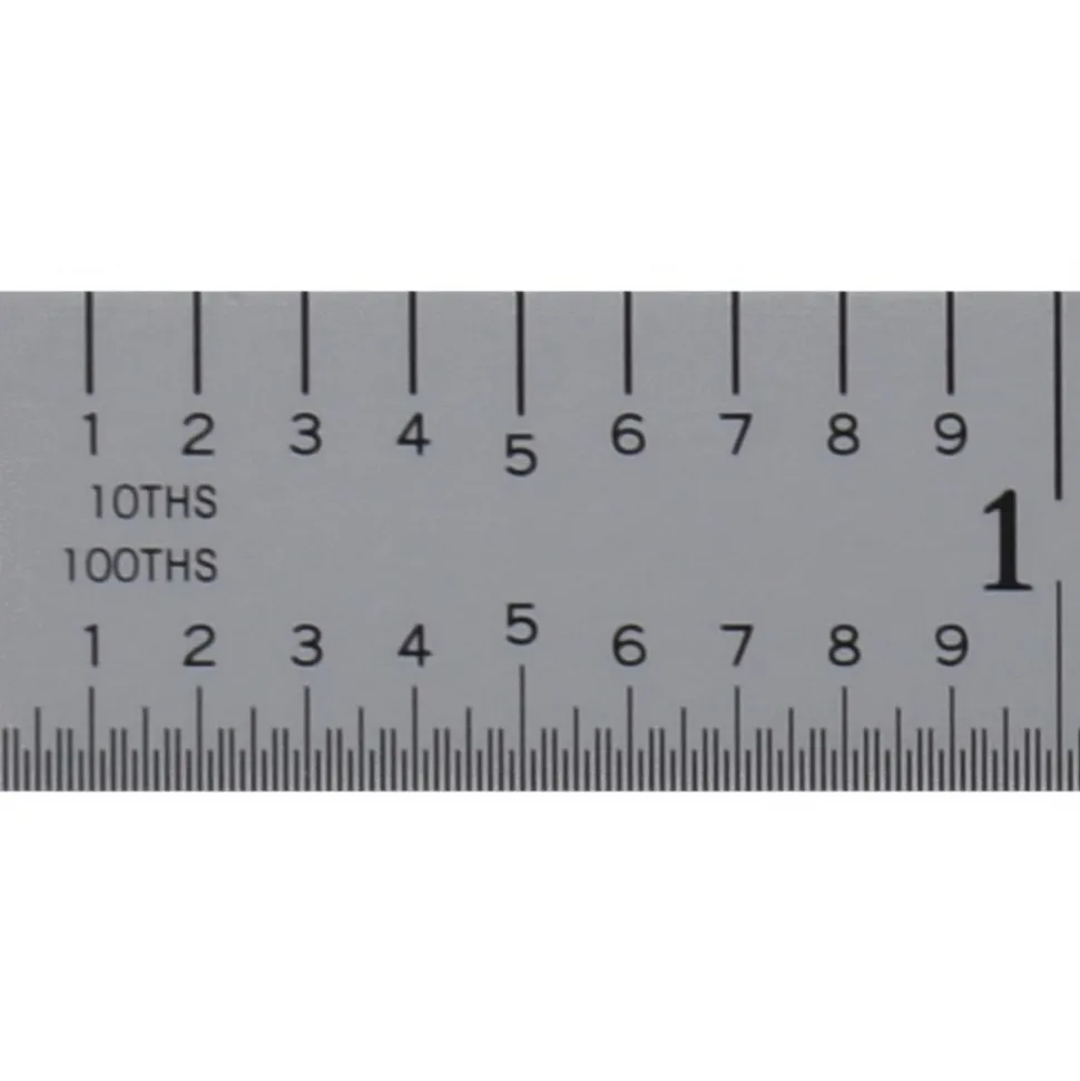 Steel Rule: 6" OAL, Decimal & Metric Graduation, Flexible, 1/2" OAW