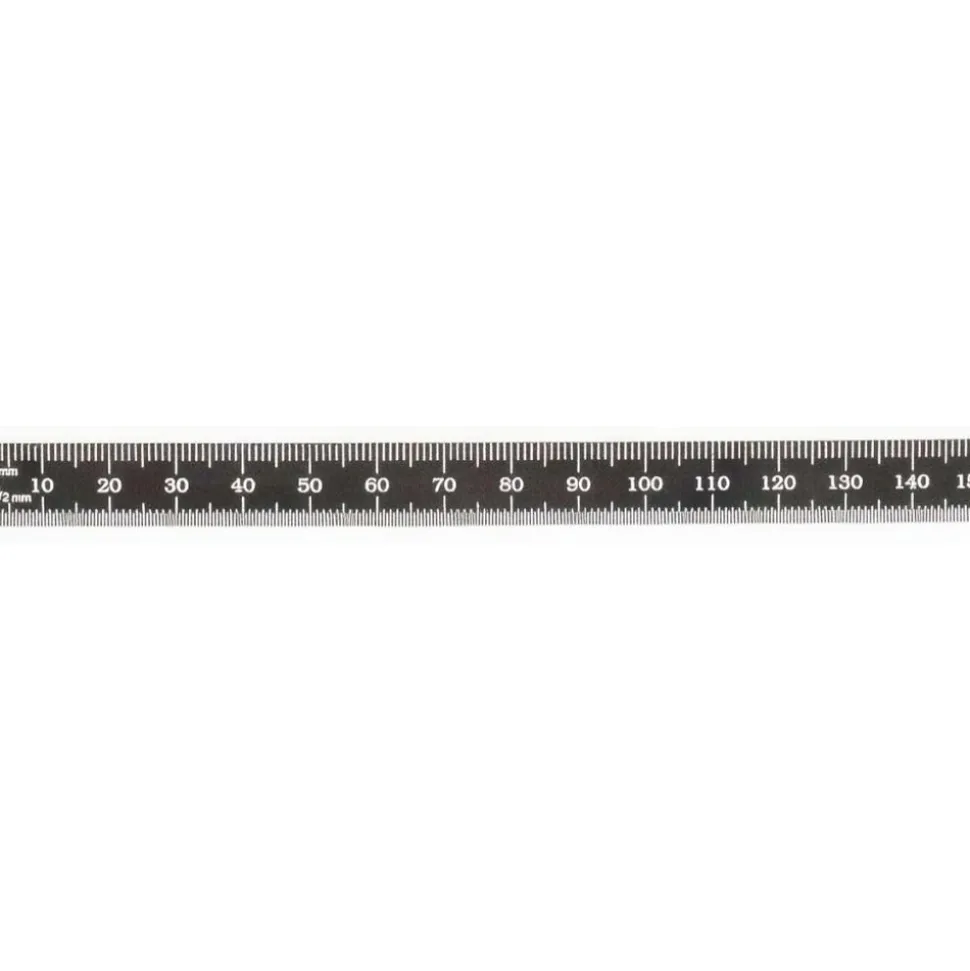 Steel Rule: 6" OAL, English & Metric Graduation, Flexible, 1/2" OAW