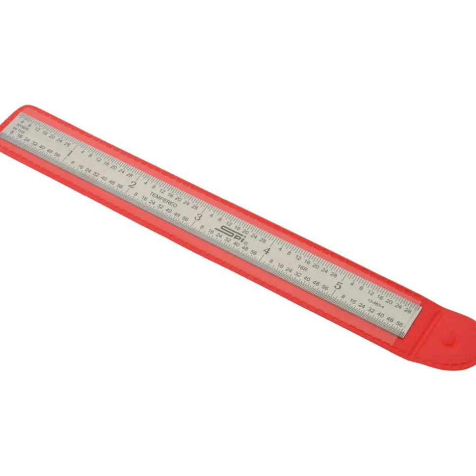 Steel Rule: 6" OAL, 16R Graduation, Flexible, 1/2" OAW