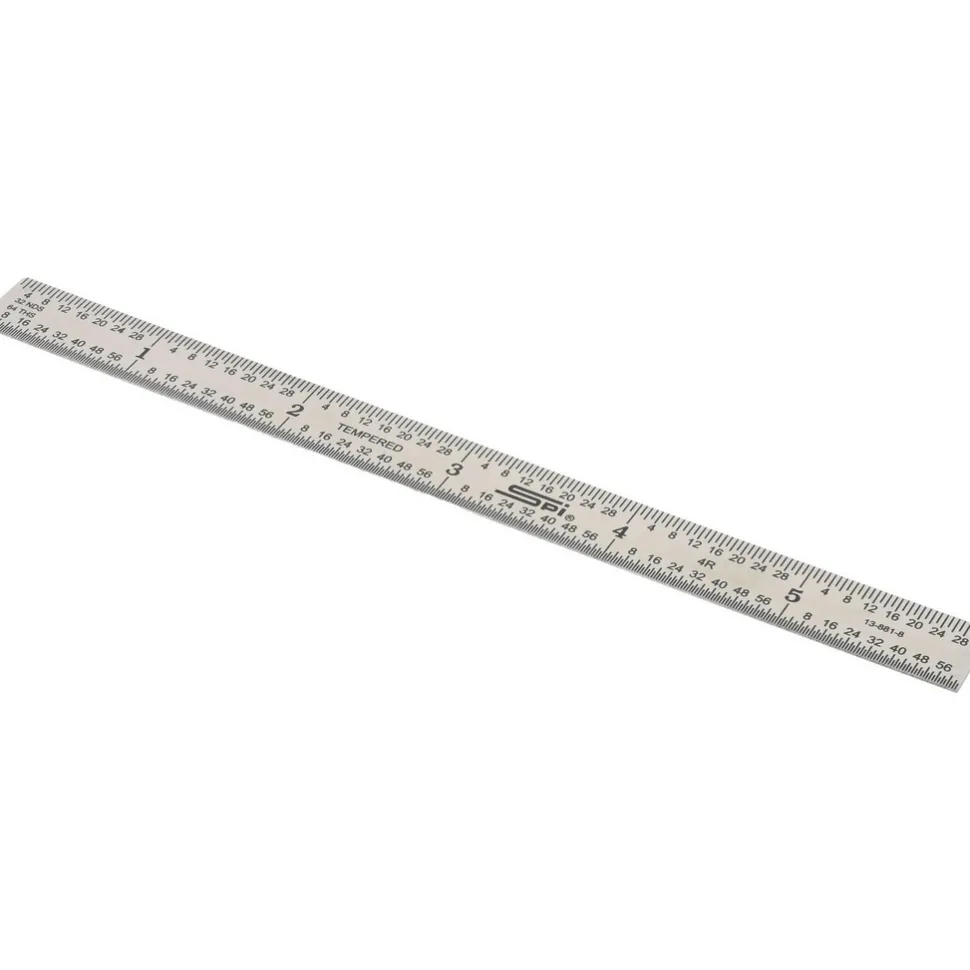 Steel Rule: 6" OAL, 4R Graduation, Flexible, 1/2" OAW