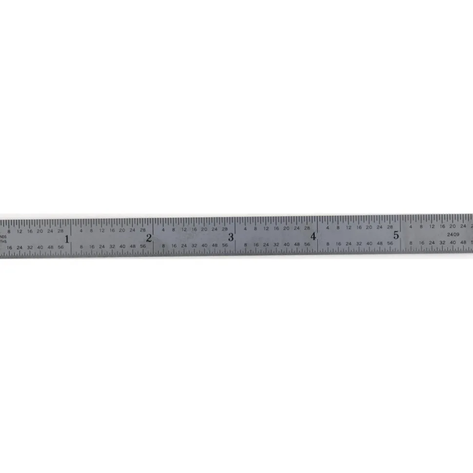 Steel Rule: 6" OAL, 16R Graduation, Flexible, 1/2" OAW