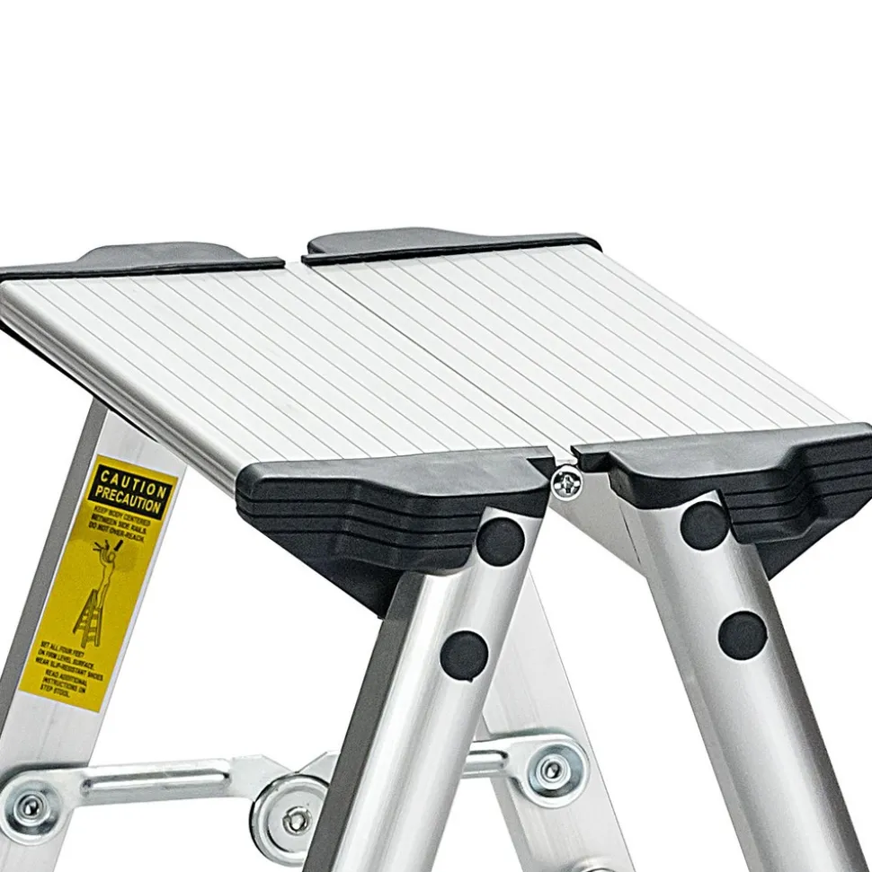 Step Stools: Stool Type: Folding Step; Base Type: Ultra-Light Aluminum Step Stool; Extra wide top step and safety bar for stability; Non-Skid Rubber Feet; Ultralight and folds thin for portability and easy storage