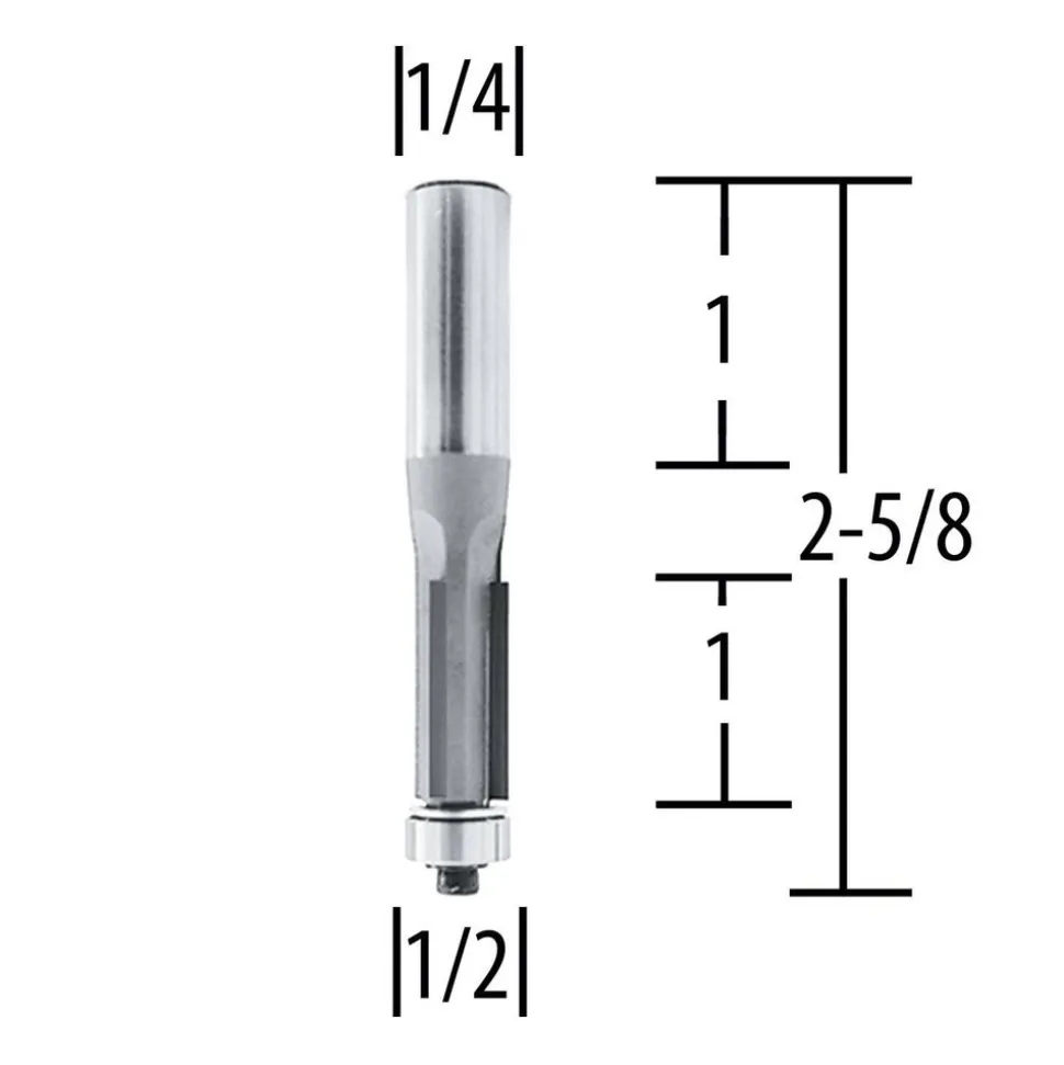Straight Router Bits: Cutter Diameter (Inch): 1/2; End Type: Rounded