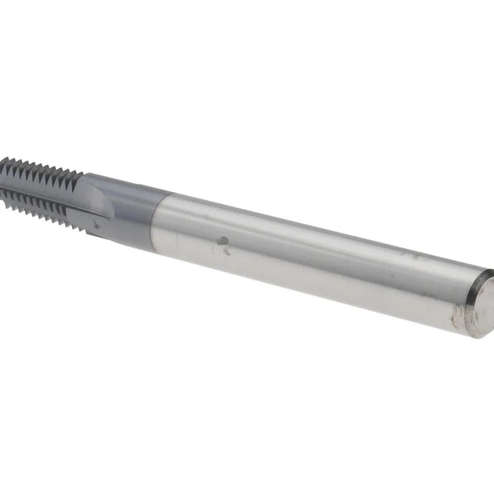 Straight Flute Thread Mill: 1/4-18 & 3/8-18, External & Internal, 4 Flutes, 3/8" Shank Dia, Solid Carbide