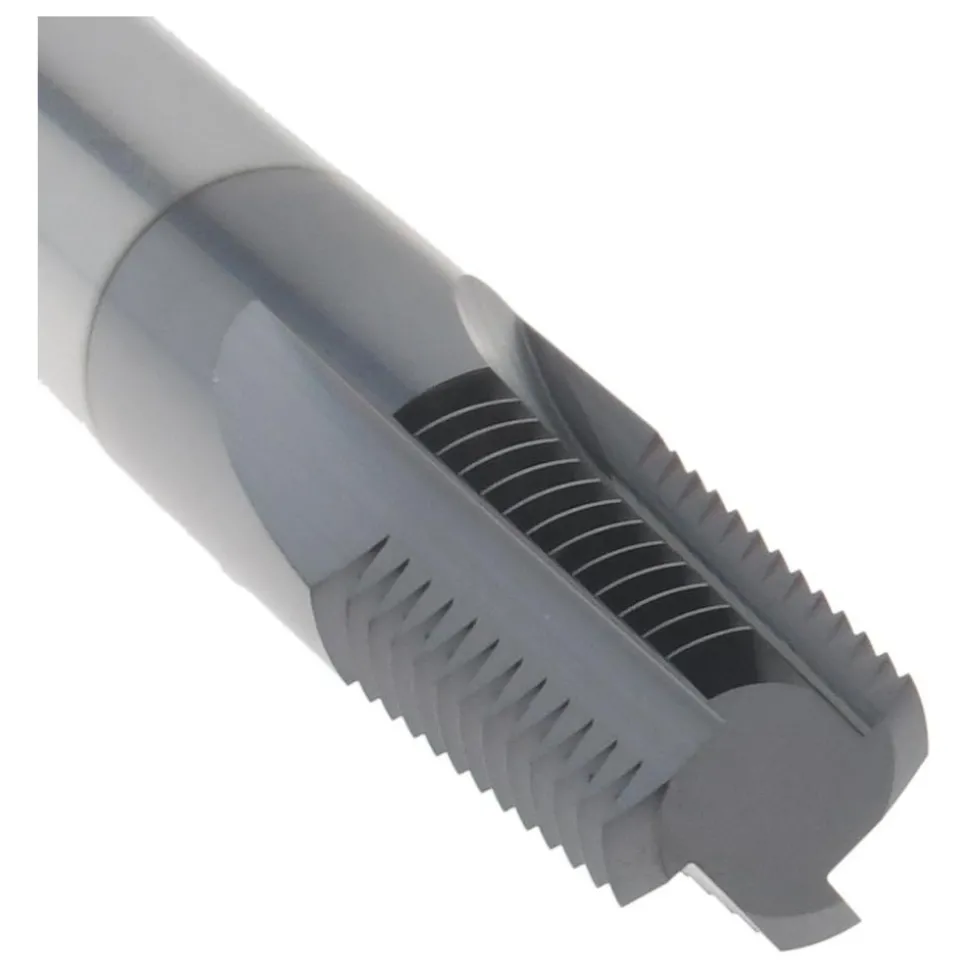 Straight Flute Thread Mill: 1/4-18 & 3/8-18, External & Internal, 4 Flutes, 3/8" Shank Dia, Solid Carbide