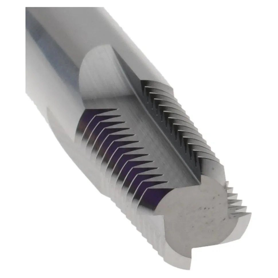 Straight Flute Thread Mill: 1/4-18 & 3/8-18, External & Internal, 4 Flutes, 3/8" Shank Dia, Solid Carbide