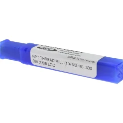 Straight Flute Thread Mill: 1/4-18 & 3/8-18, External & Internal, 4 Flutes, 3/8