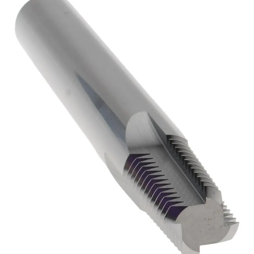 Straight Flute Thread Mill: 1/4-18 & 3/8-18, External & Internal, 4 Flutes, 3/8" Shank Dia, Solid Carbide
