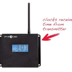 Synchronized LCD Digital Clock, Black 2.5" Numerals, 6 Digits, Wireless