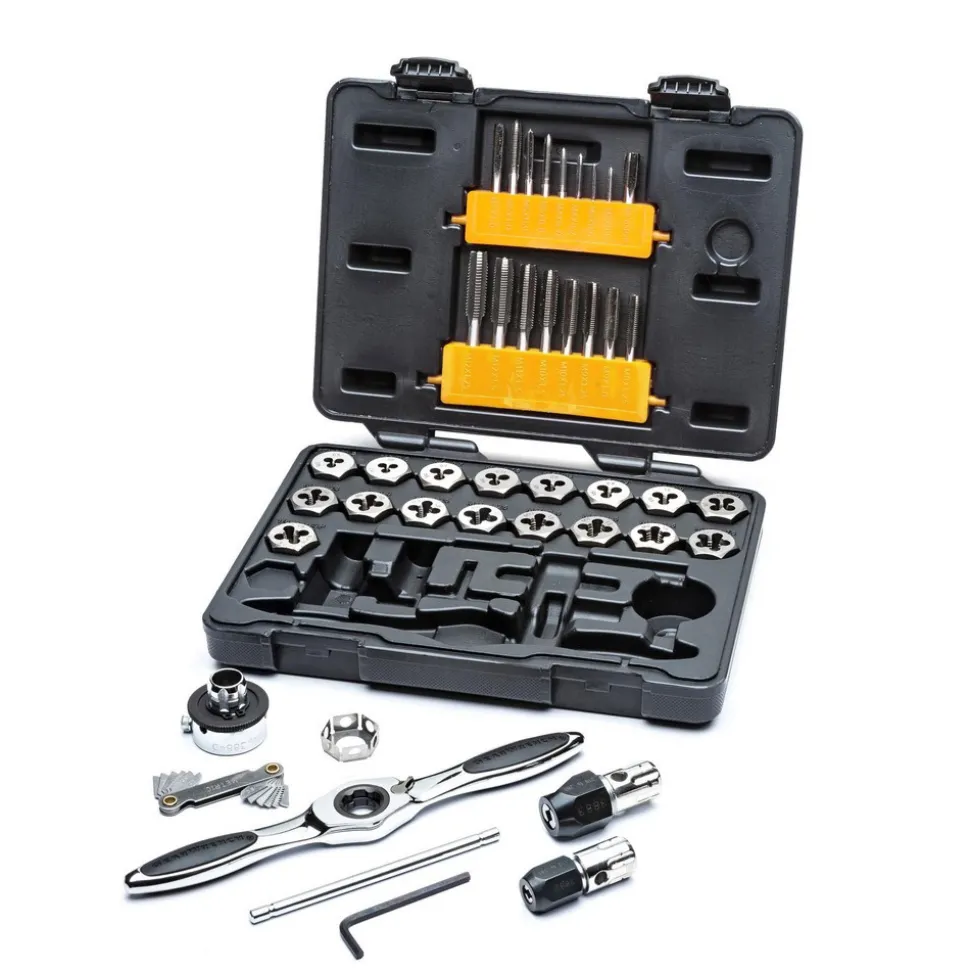 Tap & Die Set: M3 x 0.5 to M12 x 1.75 Taps, M3 x 0.5 to M12 x 1.75 Dies, BSP, Metric Coarse & Metric Fine