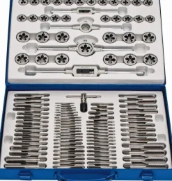 Tap & Die Set: #4-40 to 3/4-16 Taps, Metric Coarse, Metric Fine, NPT, UNC & UNF