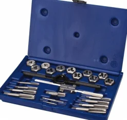 Tap & Die Set: 1/8-28 to 1/8-28 Taps, 1/8-28 to 1/8-28 Dies, BSP, Metric Coarse & Metric Fine