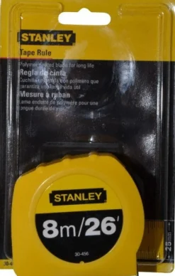Tape Measure: 26' Long, 1" Width, Yellow Blade