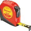 Tape Measure: 12' Long, 1/2" Width, Yellow Blade