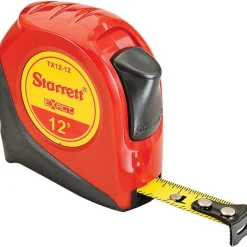 Tape Measure: 12' Long, 1/2" Width, Yellow Blade