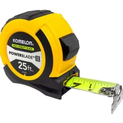 Tape Measure: 25' Long, 1-1/16" Width, Yellow Blade