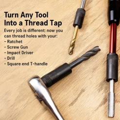 Tapping Adapter Sets: Tap Adapter Size: 1; Minimum Tap Size: 1; Maximum Tap Size: 0.50 in; Minimum Tap Shank Diameter: 4 mm