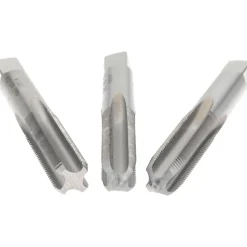 Tap Set: Metric Fine, 4 Flute, High Speed Steel, Bright Finish