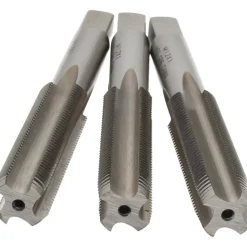 Tap Set: Metric Fine, 4 Flute, High Speed Steel, Bright Finish