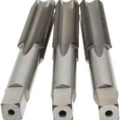 Tap Set: Metric Fine, 4 Flute, High Speed Steel, Bright Finish