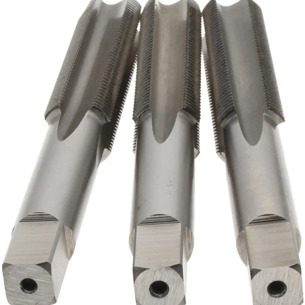 Tap Set: Metric Fine, 4 Flute, High Speed Steel, Bright Finish