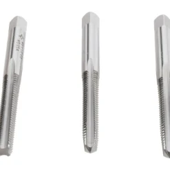 Tap Set: Metric, 4 Flute, Bottoming Plug & Taper, High Speed Steel, Bright Finish
