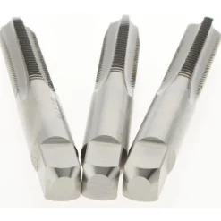 Tap Set: M6 x 1 Metric Coarse, 4 Flute, Bottoming Plug & Taper, High Speed Steel, Bright Finish