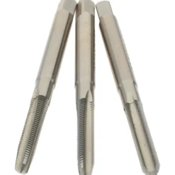 Tap Set: M3 x 0.5 Metric Coarse, 3 Flute, High Speed Steel, Bright Finish