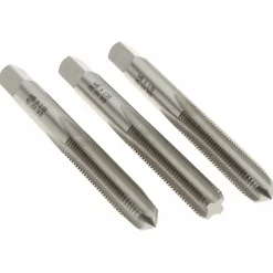 Tap Set: M8 x 1 Metric Fine, 4 Flute, Bottoming Plug & Taper, High Speed Steel, Bright Finish