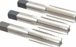 Tap Set: 3/4-10 UNC, 4 Flute, Bottoming Plug & Taper, High Speed Steel, Bright Finish