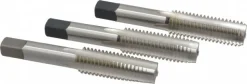 Tap Set: 5/8-11 UNC, 4 Flute, Bottoming Plug & Taper, High Speed Steel, Bright Finish