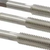 Tap Set: 1/2-13 UNC, 4 Flute, Bottoming Plug & Taper, High Speed Steel, Bright Finish
