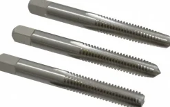 Tap Set: 5/16-18 UNC, 4 Flute, Bottoming Plug & Taper, High Speed Steel, Bright Finish