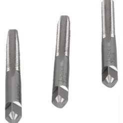 Tap Set: 1/4-20 UNC, 4 Flute, Bottoming Plug & Taper, High Speed Steel, Bright Finish