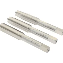 Tap Set: 7/16-14 UNC, 4 Flute, High Speed Steel, Bright Finish