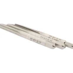 Tap Set: #10-24 UNC, 4 Flute, High Speed Steel, Bright Finish