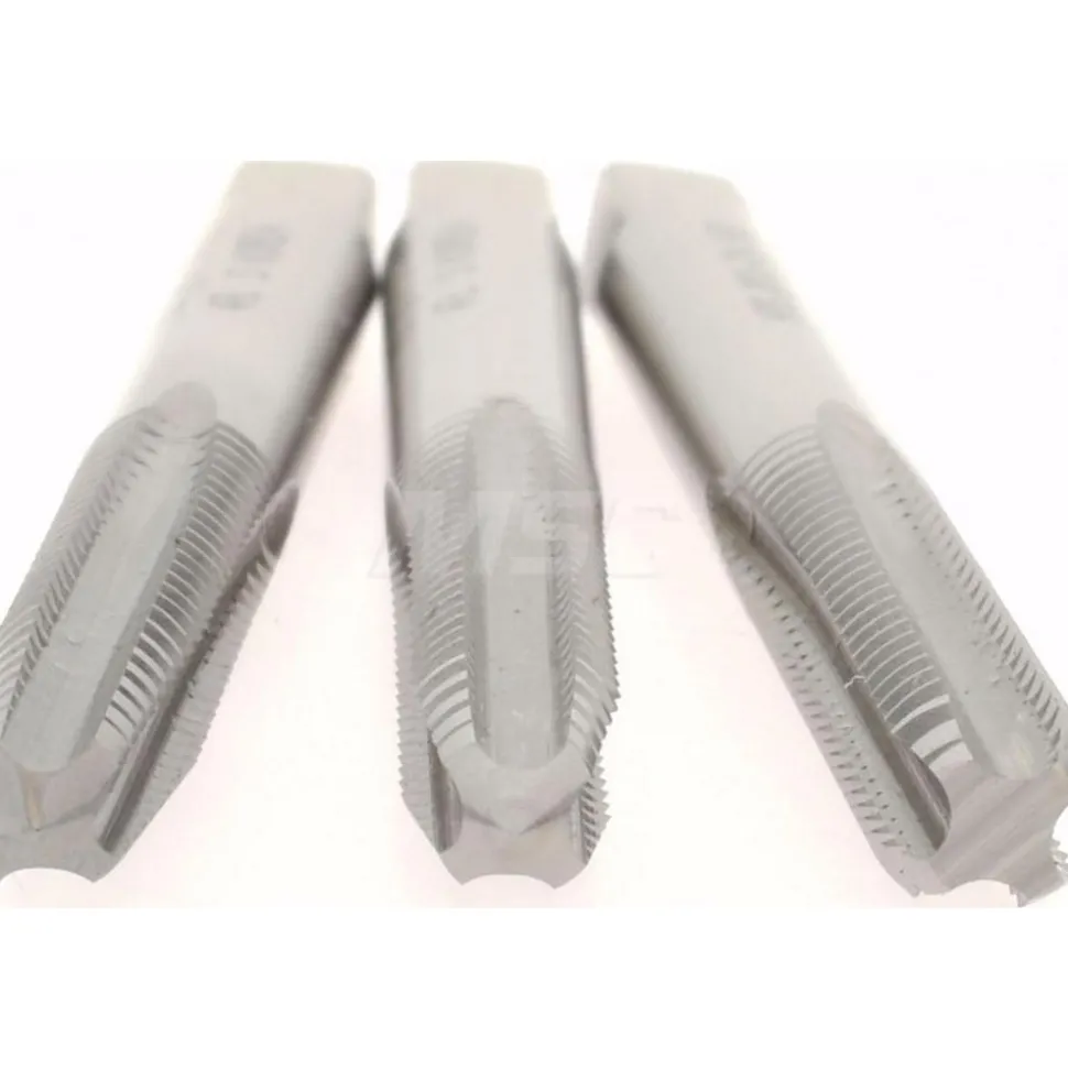 Tap Set: #10-24 UNC, 4 Flute, High Speed Steel, Bright Finish