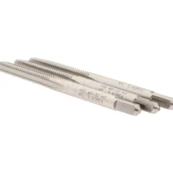 Tap Set: #8-32 UNC, 4 Flute, High Speed Steel, Bright Finish