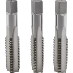 Tap Set: 7/8-9 UNC, 4 Flute, High Speed Steel, Bright Finish