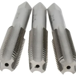 Tap Set: 5/8-11 UNC, 4 Flute, High Speed Steel, Bright Finish