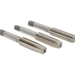 Tap Set: 1/2-13 UNC, 4 Flute, High Speed Steel, Bright Finish
