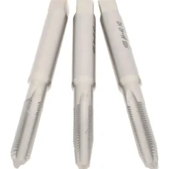 Tap Set: #4-40 UNC, 3 Flute, High Speed Steel, Bright Finish