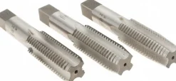 Tap Set: 1-8 UNC, 4 Flute, High Speed Steel, Bright Finish