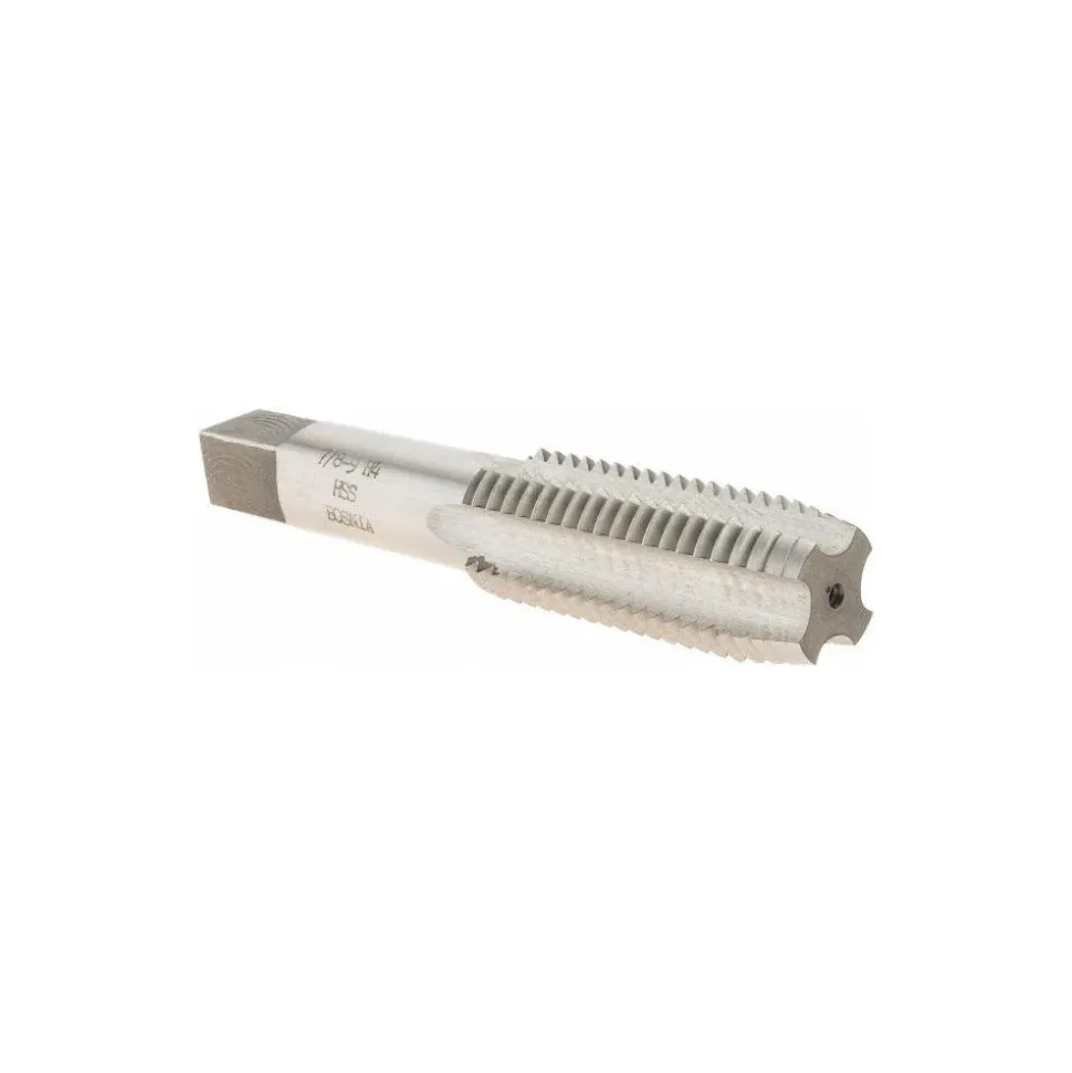 Tap Set: 7/8-9 UNC, 4 Flute, High Speed Steel, Bright Finish
