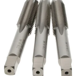 Tap Set: 7/16-14 UNC, 4 Flute, High Speed Steel, Bright Finish